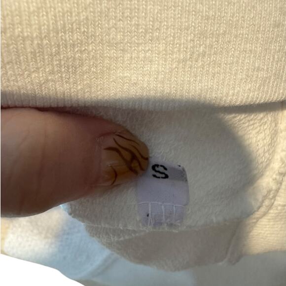 Talentless White Mock Neck Cropped Cotton Sweatshirt Small Minimal Basic Staple‎ - Picture 7 of 9